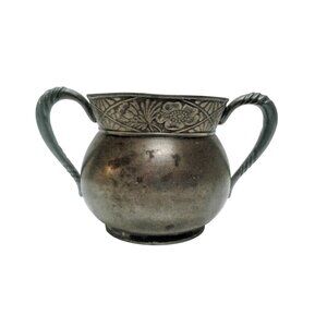 Antique Pairpoint Sugar Bowl quadruple silver plated Floral Design Engraving